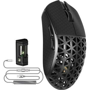 MAMBASNAKE M5 Ultra Carbon Fiber 8000Hz Wireless Gaming Mouse, 39g SUPERLIGHT, 42000DPI, PAW3950MAX Sensor, Nordic 52840 Chip, Bluetooth/2.4G/USB-C Wired Mice with Mouse Coiled Cable, with Grip Tape