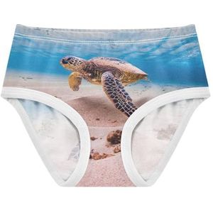 YOUJUNER Meisjesondergoed Oceaan Zee Dier Schildpad Peuter Slipje Katoenen Broek Kleine Meisjes Slips Comfort Kids Onderbroek, Meerkleurig, 2 jaar