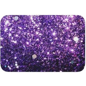 HCMuxisen Mooie paarse glitter, deurmat badmat antislip vloermat zachte zoom mat absorberend badkamerkussen 40 x 60 cm