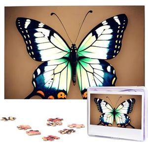 KHiry Puzzels 1000 stuks gepersonaliseerde legpuzzels schattige kleine vlinder foto puzzel uitdagende foto puzzel voor volwassenen Personaliz Jigsaw met opbergtas (74,9 cm x 50 cm)