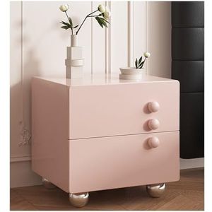 Night Stand,Bedside Furniture,Sofa Side Table，Small Side Table with 2 Drawers,Bedside Table with Storage,for Bedroom,Living Room，White, Black, Pink(Pink,50 * 40 * 48cm/19.7 * 15.7 * 18.9in)