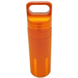 Aluminium waterdichte pilvormige doos fleshouder container sleutelhanger medicijndoos pillendoos sleutelhouder (oranje 2 stuks)