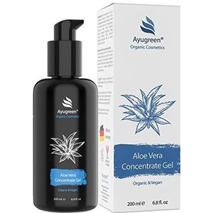 Aloe Vera Gel BIO 200ml - biologisch en veganistisch, van puur Aloë Vera Sap - voor gezicht, nek, decolleté en lichaam - natuurlijke cosmetica uit Duitsland