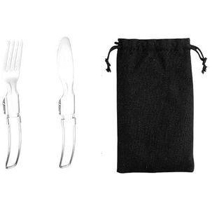 Bestekset van roestvrij staal, vorken, messen, eetlepels en theelepelbestek (Size : 2pcs folding knife and fork)