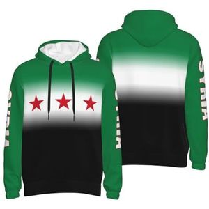 FAGIUCHI Syrië Vlag 1932-1961 Vlag Gradiënt Hoodies Sweatshirt Patriottische Pullover Bovenkleding Capuchon Zakken Trekkoord, Meerkleurig, L