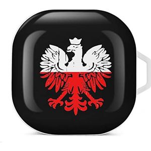 Polen vlag Poolse adelaar oordopjes hoesje compatibel met Samsung hard shell beschermhoes wit stijl