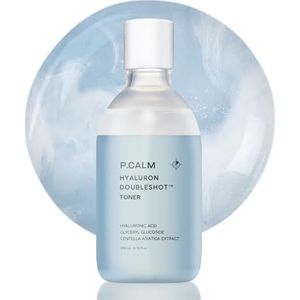 P.CALM Hyaluron Doubleshot Toner, 200 ml, diephydraterende, veganistische gezichtstoner met hyaluronzuur, Grycerylglycoside, Centella Asiatica voor de gevoelige huid, Koreaanse huidverzorging