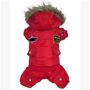 Wudimaoyiyouxian Hondenjas, hondenkleding, winterluchtmacht uniformen hondenkleding, knappe huisdiersportkleding, hondenkostuum (kleur: rood, maat: M)