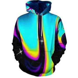 Coole City Street Pullover Hoodie, paar Abstracte en Unieke Hoodies, Outdoor Running Ademend Sweatshirt(Multi-colored A,M)