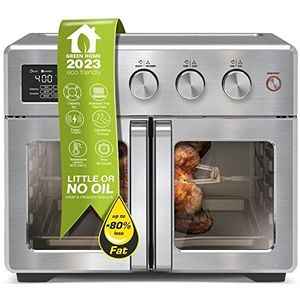 TurboTronic - Airfryer XXL en Oven - Dubbele Deur - 32 Liter - AFD32 - Zilver