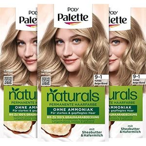 PALETTE Natures Permanente haarkleur 9-1 koel beige blond, verpakking van 3 (3 x 115 ml)