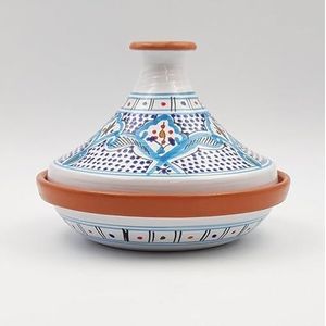 Individuele tajine uitlopend Marokkaans turquoise - D 22 cm