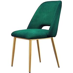 GEIRONV 1 stuks moderne fluwelen eetkamerstoelen, metalen poten zacht kussen make-up stoelen antislip eetkamerstoelen keuken woonkamer stoelen thuisstoel (kleur: groen, maat: 43 x 46 x 81 cm)