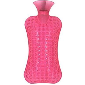 OIFAODAO, Warmwaterflessen Top Premium warmwaterkruik Ideaal for pijnverlichting Warm en koud Mini Watehot Waterfles Heetwaterzak,Warmwaterkruik(Roze)