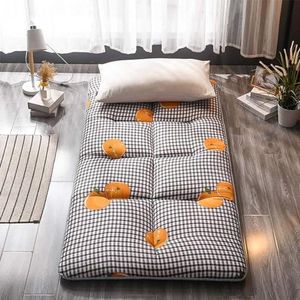 FYDZ Futonmatras in Japanse stijl, met katoen gevuld, eenpersoons/tweepersoonsmaat, oprolbaar en opvouwbaar, draagbaar vloerbed voor gasten, banken, tatami-matten (bont - 7,180 x 200 cm)