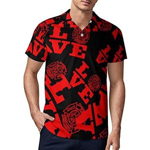 Love Firefighter Heren Golf Polo-Shirt Zomer Korte Mouw T-Shirt Casual Sneldrogende Tees XL