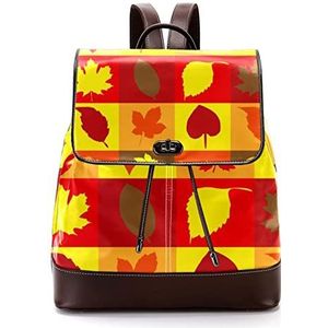 rood goud herfst ontbladering gepersonaliseerde casual dagrugzak tas voor tiener, Meerkleurig, 27x12.3x32cm, Rugzak Rugzakken