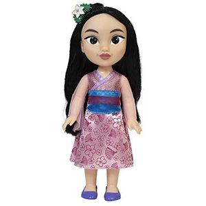 Disney Princess Mulan-Pop, 35 Cm, Reflecterende Glitterogen, Beweegbare Gewrichten, Outfit, Kam, Lang Zwart Haar, Geschikt Voor Meisjes Vanaf 3 Jaar