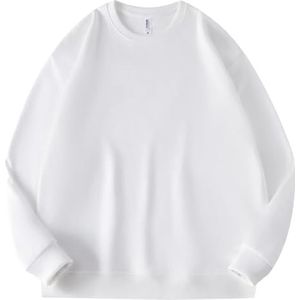 Leader of the Beauty Unisex oversized sweatshirt met ronde hals heren pullover truien lange mouwen herfst outfits 2024, Wit, S