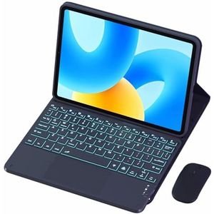 Toetsenbordhoes voor HUAWEI MatePad Pro 12.2 (2024), 7-Kleuren Achtergrondverlichting, Magnetisch Afneembaar Draadloos Toetsenbord,Black 1