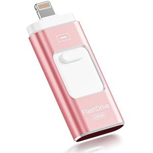 Apple MFi gecertificeerde 128 GB flashdrive voor iPhone Thumb Drive Photo Stick, USB-geheugenstick, iPhone Flash Drive voor foto's video's, High Speed Jump Drive Compatibel voor iPhone/iPad/Android/PC