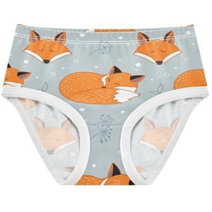 YOUJUNER Meisjesondergoed schattig vos patroon peuter onderbroek katoenen broek kleine meisjes slips comfort kinderen onderbroek, Meerkleurig, 2 jaar
