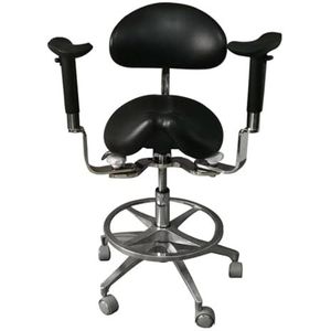 JAVPTAV Zadelstoel, zadelstoel tandheelkundige kruk ergonomische zadelkruk met rugsteun verstelbare kruk draaibare rollende zadelkruk salonstoel (C)