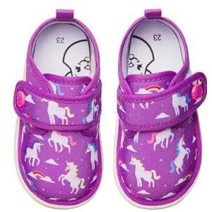 Dedoles Slippers voor Dames, Heren & Kinderen Geheugenfoam Grappige Ontwerpen Eenhoorn Muziek Regenboog Comics Spellen Cadeau, kleur: Paars, motief: Dreaming Unicorn, grootte 22