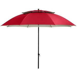 Doppler Derby Windprofi Parasol, 200 cm, voor strand, balkon, zwembad en terras, parasol in hoogte verstelbaar, met uv-bescherming, knikbaar, strandparasol, rood