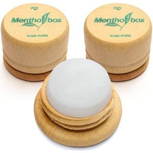 Mentholbox Mentholsteen, mentholbox, migraine, verfrissende en verkoelende menthol-macaron, voor het bestrijden van voorhoofd en nek, menthol spa-massage, zuiver kristalmenthol (2 x 6 g)