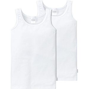 Schiesser Meisjesonderhemd, verpakking van 2, wit (wit 100), 128 cm