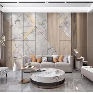 siuayosdj Behang Geometrische Houten Grille Achtergrond Muur Behang Restaurant Woonkamer Decoratieve Wandbekleding, 3D, 300x210cm