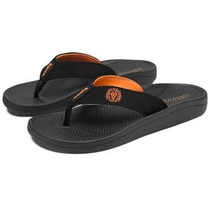 fengqingyunyan0304 Slide, ademende teenslippers voor heren, lichte zomersandalen voor buiten, voor heren, Zwart, 44 EU