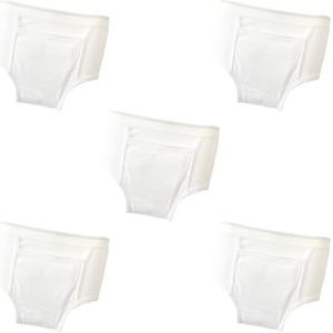5 Set Wasbare Absorbency Incontinentie Hulp Katoen Ondergoed Slip voor Mannen XL Wit