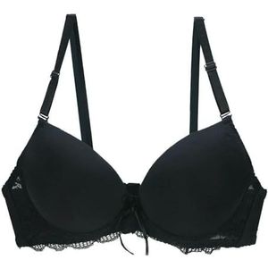 Sexy Push Up BH BCDE Cup Brassiere Verstelbare Plunge Ondergoed Voor Vrouwen Vrouwelijke Plus Size Lingerie, Zwart, D