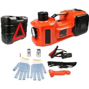 Hydraulische krik, Autokrik 12V 5T 45cm 3 In 1 Elektrische Hydraulische Vloerkrik Bandenpomp LED Zaklamp Veilige Hamer Bandenreparatiegereedschap