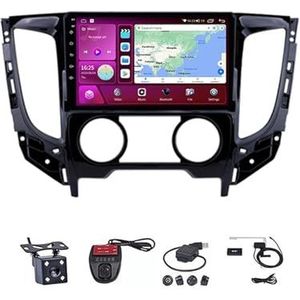 Android Double Din Car Stereo 9 Inch Touchscreen Autoradio Autotoebehoren Multimedia Stuurwielbediening met Navigatie Plug And Play Voor Mitsubishi Triton L200 MT AT 2015 2016 2017 2018 2019(M100S WIF