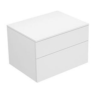 Keuco Editie 400 dressoir 31743, 2 uittrekelementen, 700 x 472 x 535 mm, Lichaam/Voorzijde: antraciet structuurlak/antraciet glas mat