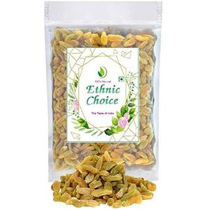 Ethnic choice Raisins Afghani Green Organic (Kishmish) Seedless, Dry Grapes 500 Gm