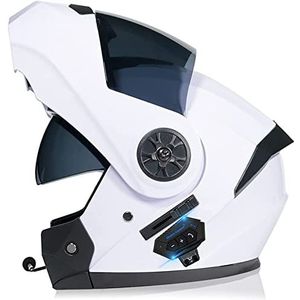 Modulair volledig gezicht met dubbel vizier voor volwassenen Bluetooth-motorhelmen DOT-certificering Opklapbare toerhelmen Ingebouwde Bluetooth-headset met microfoon voor automatisch beantwoorden