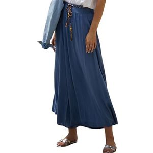 Och Bella Lange broekrok voor dames, met hoge taille, van extreem zacht, luchtig materiaal, casual broek, hoge taille, perfect voor het komende zomerseizoen, blauw, XL