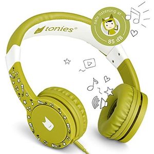 tonies Kinderhoofdtelefoon bedraad voor Toniebox, kindveilige volumebeperkende gewatteerde over-ear hoofdtelefoon voor het luisteren naar audioboeken, 1,2 m kabel en 3,5 mm aansluiting, groen