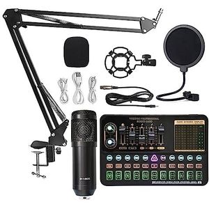 Complete podcastkit, Professionele Audio V8 Geluidskaart Set Mic Studio Condensator Microfoon for Podcast Opname Live Streaming(V10X PRO Full Set)