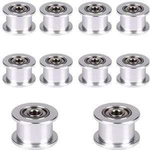 Super Print GT2 Idler Pulley GT2 tandriemschijf 16 Toothless Tandloos Bore 3mm for 3D Printer 6mm Width GT2 Timing Belt. (10pcs)