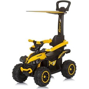 Chipolino Kinderglijauto ATV zonnedak duwgreep muziekfunctie tot 23 kg, kleur: geel
