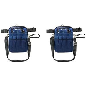 Bloepum 2X Verpleegkundige Fanny Pack Verpleegkundige Riem Organizer Verpleegkundige Schaar Care Kit Tool Case Opslag Schouder Borst Tas Blauw