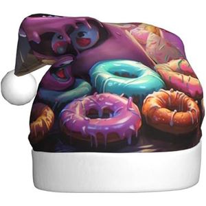 SSIMOO Donuts pluche kerstmuts voor volwassenen, feestelijke feesthoed, ideaal feestaccessoire voor bijeenkomsten