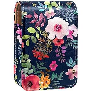 Make-up Lippenstift Case voor Buiten Zwart Blauw Draagbare Lipstick Organizer met Spiegel Dames Mini Make-up Tas Neemt Tot 3 Lippenstift