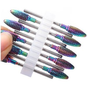 Nagelboorset, Nagelboortjesset for manicure, verpakking van 10 stuks Carbide aardbeinagelboortjes for manicure Gellak verwijderen Multicolor(No21 10pc(r8))
