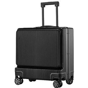Koffer Bagage Opening Aan De Voorzijde Handbagage TSA-cijferslot Instapkoffer Verstelbaar Reiskoffer (Color : A, Size : 18 inch)